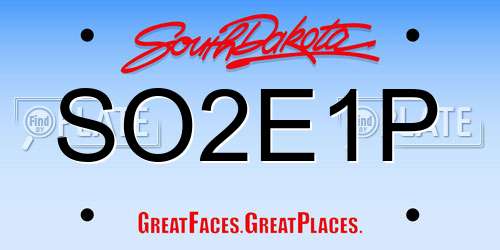 SO2E1P South Dakota License Plate