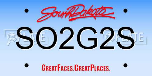 SO2G2S South Dakota License Plate