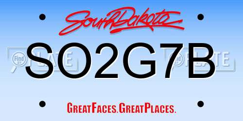 SO2G7B South Dakota License Plate