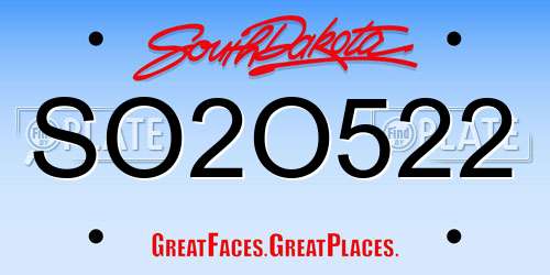 SO2O522 South Dakota License Plate