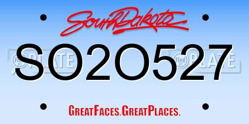 SO2O527 South Dakota License Plate