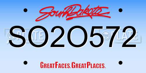 SO2O572 South Dakota License Plate