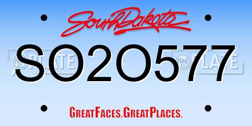 SO2O577 South Dakota License Plate