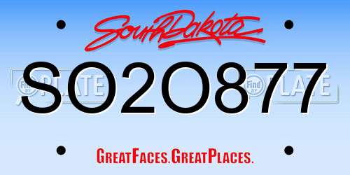 SO2O877 South Dakota License Plate