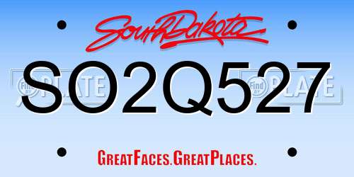 SO2Q527 South Dakota License Plate