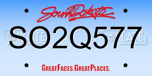 SO2Q577 South Dakota License Plate