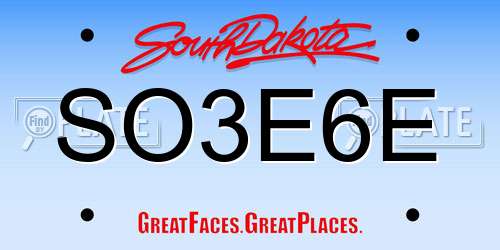 SO3E6E South Dakota License Plate