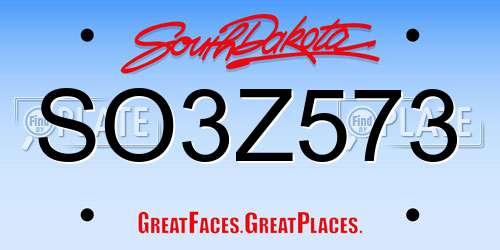 SO3Z573 South Dakota License Plate