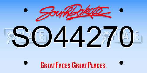 SO44270 South Dakota License Plate