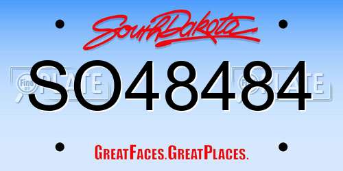 SO48484 South Dakota License Plate