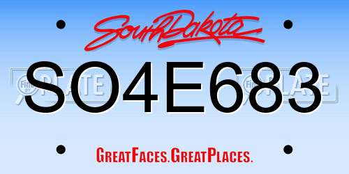 SO4E683 South Dakota License Plate