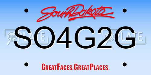 SO4G2G South Dakota License Plate