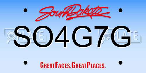 SO4G7G South Dakota License Plate
