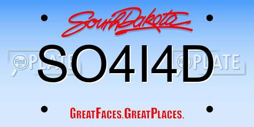 SO4I4D South Dakota License Plate