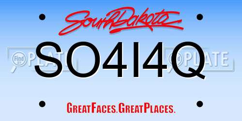 SO4I4Q South Dakota License Plate
