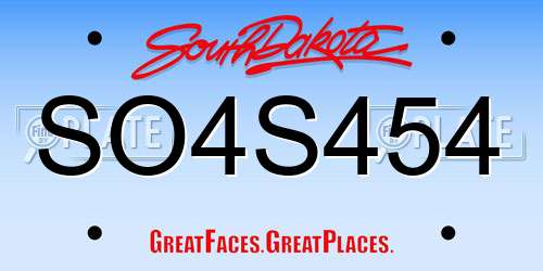 SO4S454 South Dakota License Plate