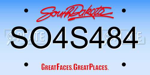 SO4S484 South Dakota License Plate