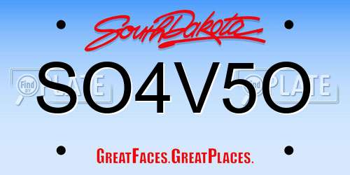 SO4V5O South Dakota License Plate