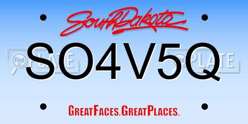 SO4V5Q South Dakota License Plate
