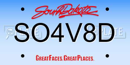 SO4V8D South Dakota License Plate