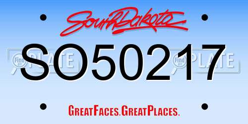 SO50217 South Dakota License Plate
