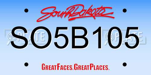 SO5B105 South Dakota License Plate