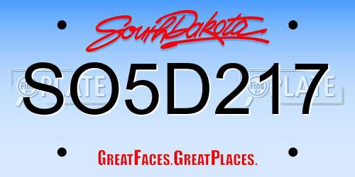 SO5D217 South Dakota License Plate