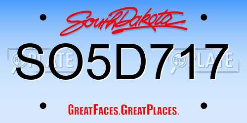 SO5D717 South Dakota License Plate