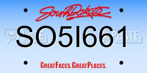SO5I661 South Dakota License Plate
