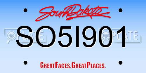 SO5I901 South Dakota License Plate