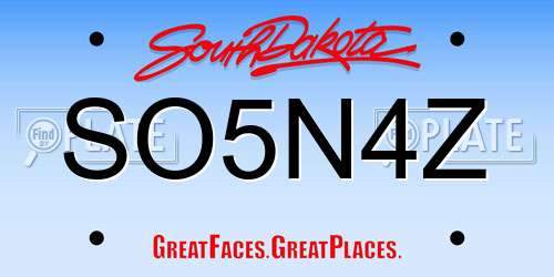 SO5N4Z South Dakota License Plate