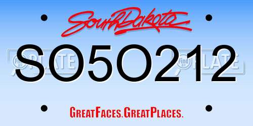 SO5O212 South Dakota License Plate