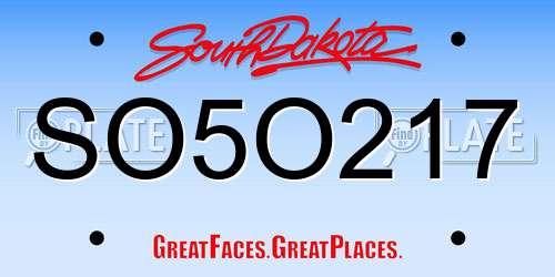 SO5O217 South Dakota License Plate