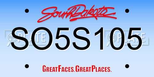 SO5S105 South Dakota License Plate