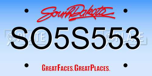 SO5S553 South Dakota License Plate