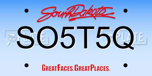 SO5T5Q South Dakota License Plate