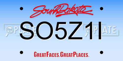 SO5Z1I South Dakota License Plate