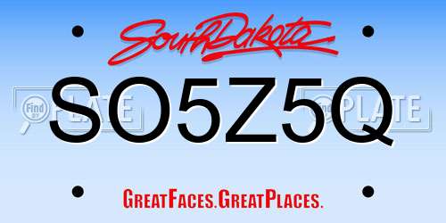 SO5Z5Q South Dakota License Plate