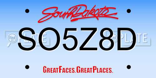 SO5Z8D South Dakota License Plate