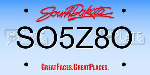 SO5Z8O South Dakota License Plate