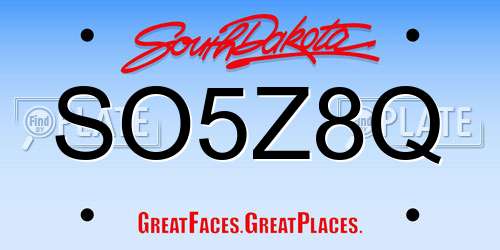 SO5Z8Q South Dakota License Plate