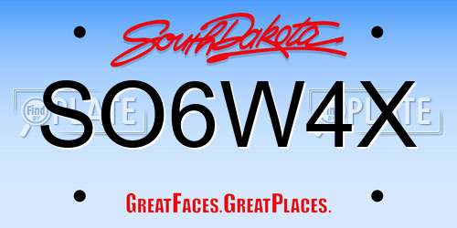 SO6W4X South Dakota License Plate