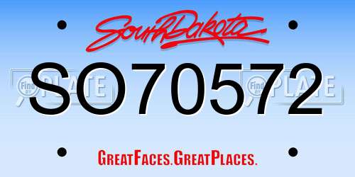SO70572 South Dakota License Plate