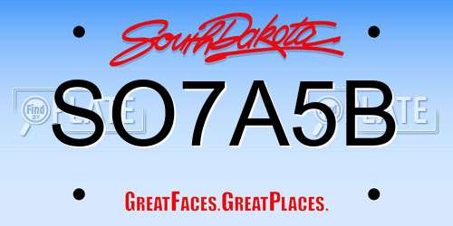SO7A5B South Dakota License Plate