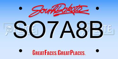 SO7A8B South Dakota License Plate