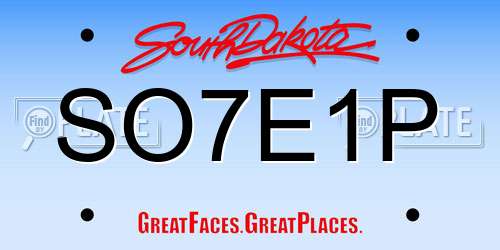 SO7E1P South Dakota License Plate