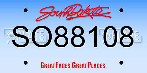 SO88108 South Dakota License Plate