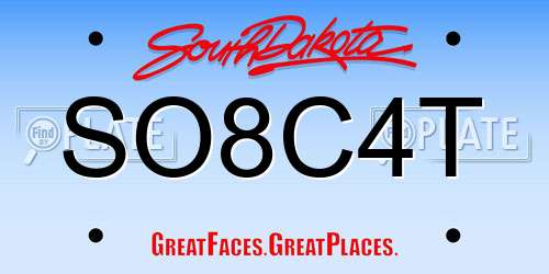 SO8C4T South Dakota License Plate