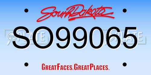 SO99065 South Dakota License Plate