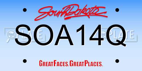 SOA14Q South Dakota License Plate